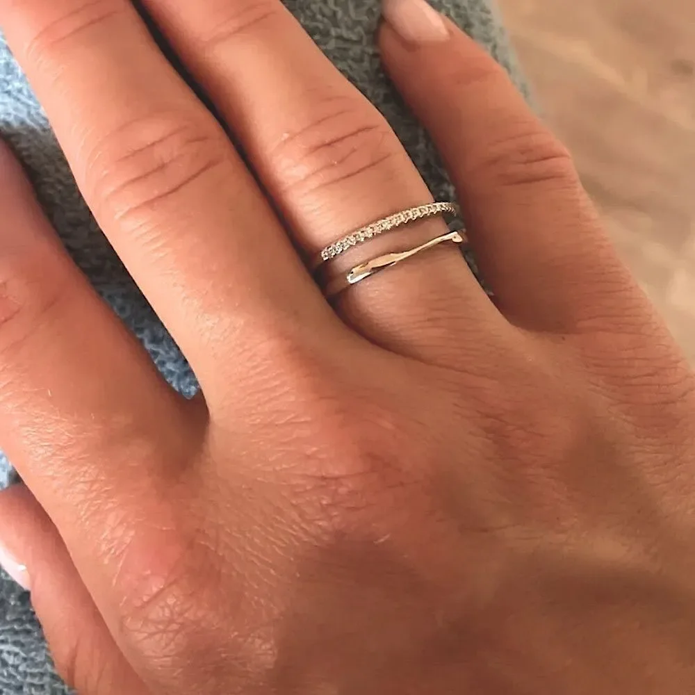 The Twist and Bling Duo Ring in 925 silver